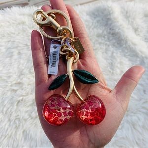 Coach Signature Cherry Bag Charm keychain